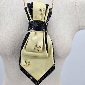 Upcycled Necktie Necklace Ichthys Jesus Fish Dove Tie